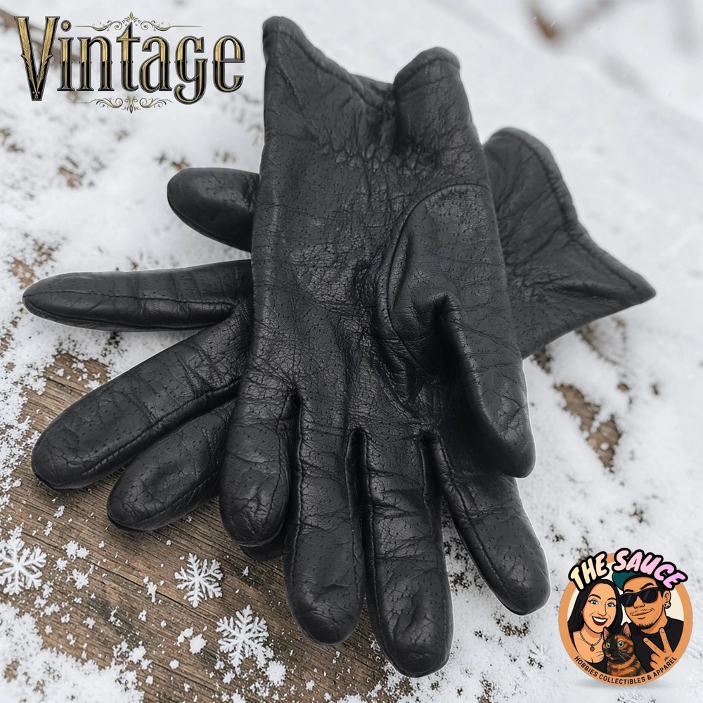 Fownes Vintage Leather Driving Gloves Women 7 Black Pebbled Classic Old‎ Money